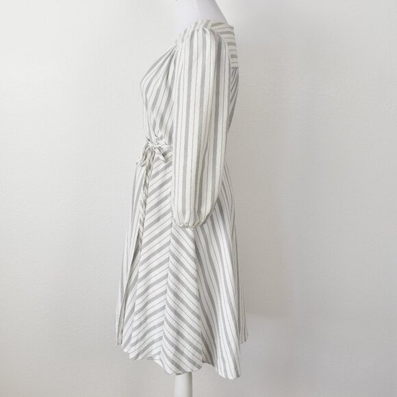 Calvin Klein Striped Wrap Style Dress - 8 - Picture 6 of 9